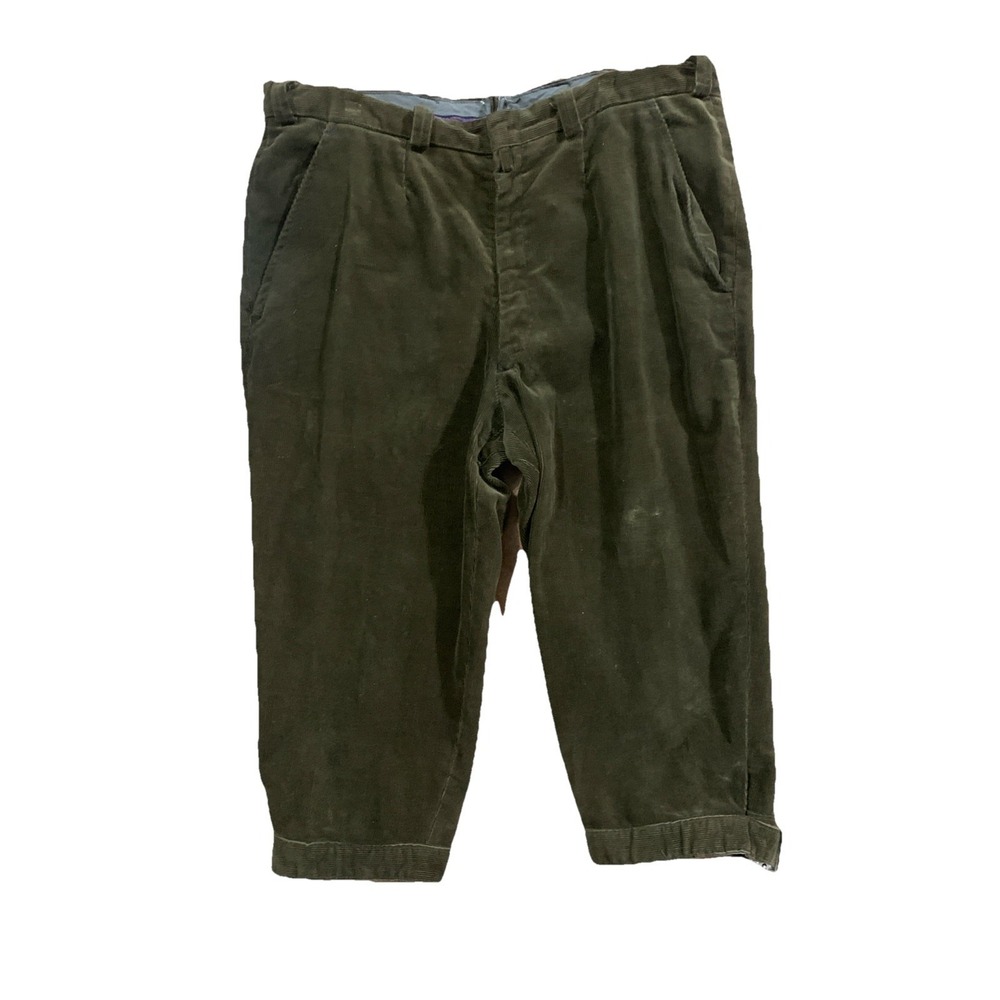 VTG Knickerbocker Boeltlicher German Pants 52 35x18.5 Green Corduroy Octoberfest